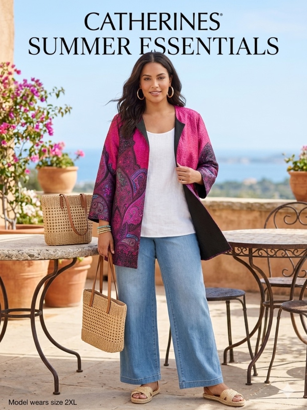 Catherines Open Front Cardigan Bright Lightweight Women Size 22/24
